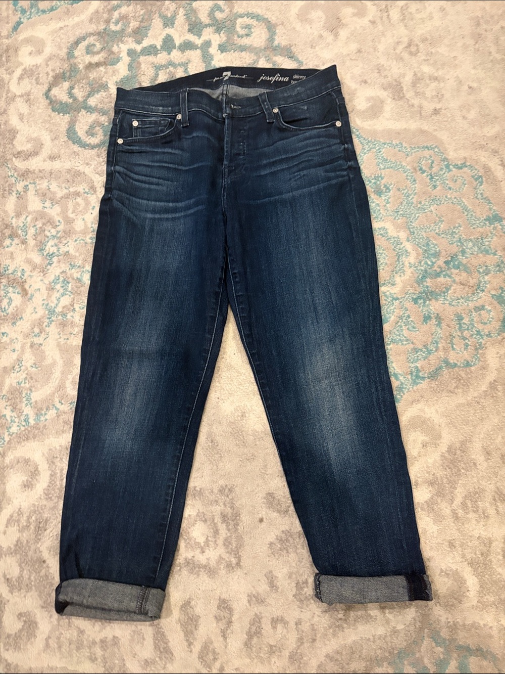 7 For All Mankind Dark Indigo Boyfriend Jeans